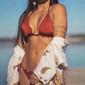 Gato Mia Bikini Ripple Red Adjustable Strap One Size